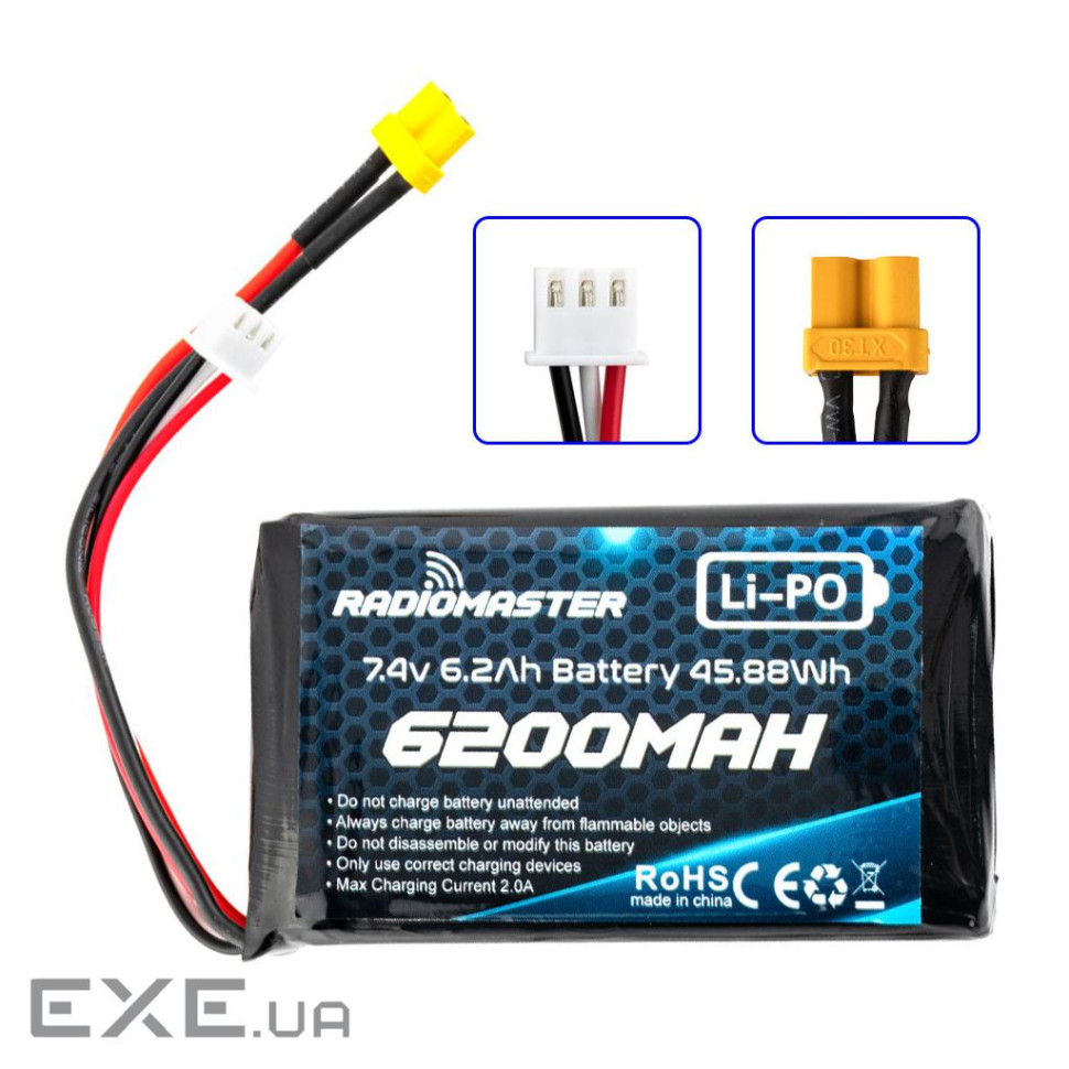 Акумуляторний блок RadioMaster 6200mah 2S Lipo Transmitter Battery (HP0157.BATT-6200-2S)