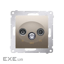 Розетка Premium TV+R+SAT проходная, золото (DASP.01/44)