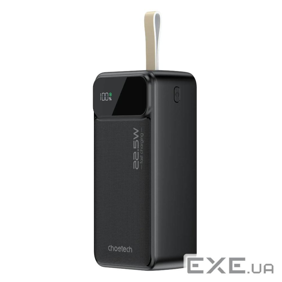 УМБ Choetech 40000mAh, 22,5W PD QC3.0, USB-C In/out, 2xUSB-A Li-pol чорна (B731-ACBK)