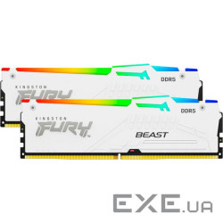 Модуль пам'яті KINGSTON FURY Beast RGB White DDR5 5200MHz 64GB Kit 2x32GB (KF552C40BWAK2-64)