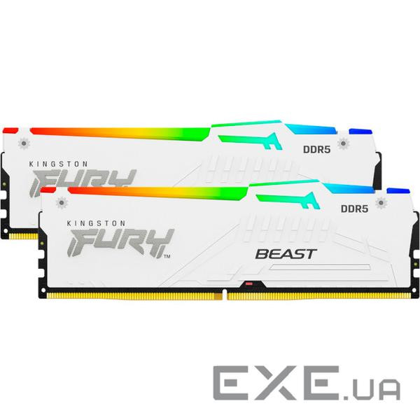 Модуль пам'яті KINGSTON FURY Beast RGB White DDR5 5200MHz 64GB Kit 2x32GB (KF552C40BWAK2-64)