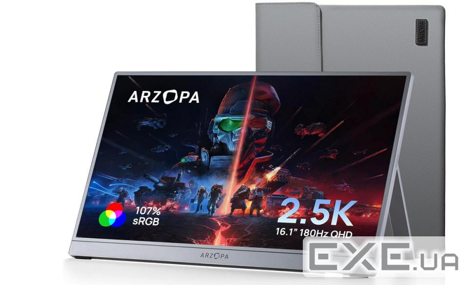 Монітор 16.1" Arzopa Z3FC + Case, Gray, OLED, 2560x1440, 16:9, 1 мс, 180 Гц, 400 кд/м2,
