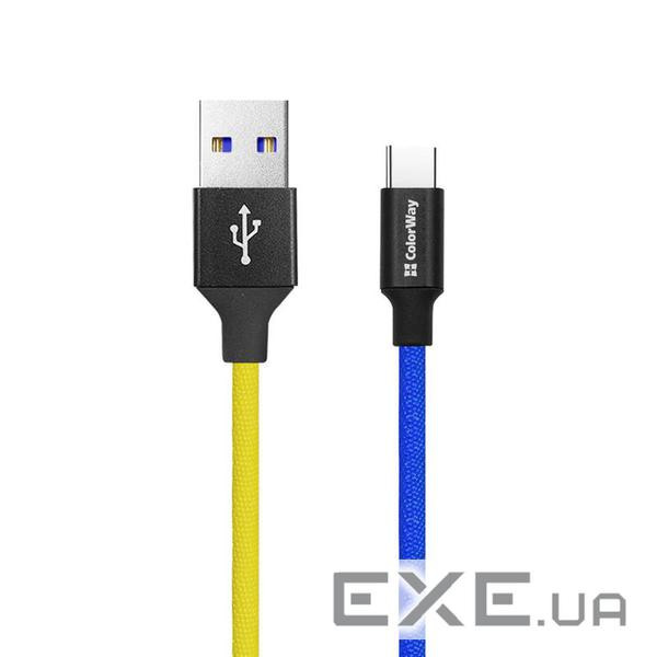 Дата кабель USB 2.0 AM to USB-C 1.0m National ColorWay (CW-CBUC052-BLY)