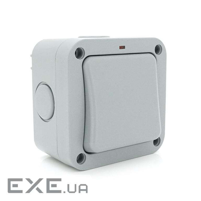 Вимикач одинарний зовнішнього монтажу, водонепроникний, IP65, AC: 110-250V, 10A, White (YT-MP12) , IP65, AC: 110-250V, 1