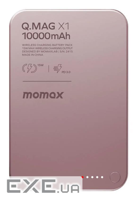 Портативний зарядний пристрій WRL 10000MAH Q.MAG X1 PINK IP117AP MOMAX