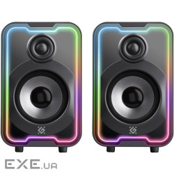 Акустична система 2.0 Defender Solar 11 10Вт, Bluetooth, RGB підсвітка, USB, чорна (65811)