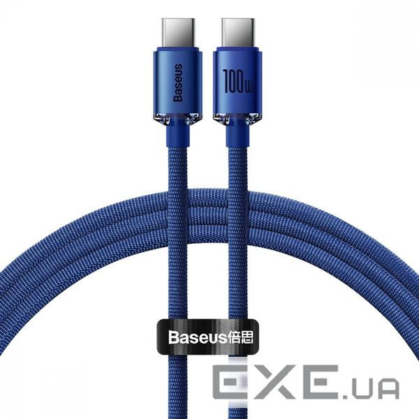 Кабель Baseus Crystal Shine Type-C to Type-C 100W 1.2M Синій (CAJY000603)