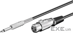 Кабель аудіо-адаптер XLR 3p-Jack 6.3mm F/M 6.0m,Mono Metal корпус (84.00.7091-1) (84.00.7091-1)