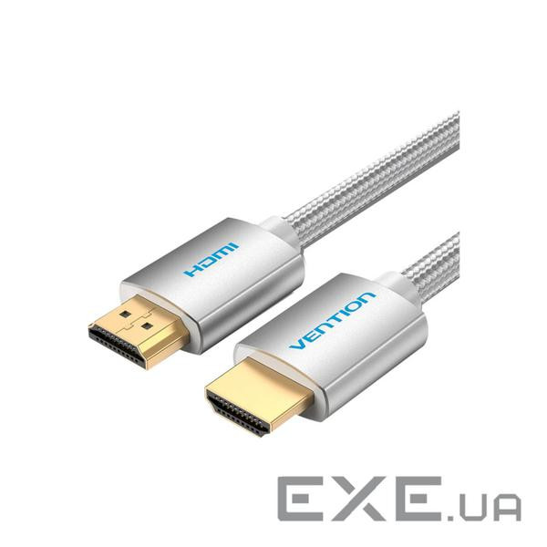 Кабель HDMI M-M, 2.0 м, V2.0, 4K 60Гц, обплетення , Silver Metal Type Vention (AABIH)