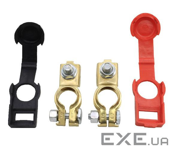 Клема для свинцево-кислотного акумулятора D2, метал омеднений, 2 штуки в упауовці, ціна з (YT-39425) (YT-39425)