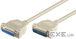 Кабель пристроїв-подовжувач Goobay COM(DB25) M/F 1.8m, D=6.5mm Serial 1:1 розбірний (75.05.0541-40)
