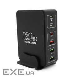Зарядна станція V-818H потужністю 120W, Output: 3USB+3Type-C, DC: 5V / 3, 9V / 3A, 12V / 3 (V-818HB) 120W, Output: 3USB+