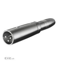 Перехідник Goobay аудіо XLR 3p-Jack 6.3mm M/F, адаптер Mono Metal корпус (75.02.7454-1)