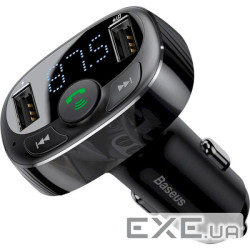 FM модулятор Baseus T Shaped S-09A 2 х USB Type-A, microSD Black (CCMT000001)