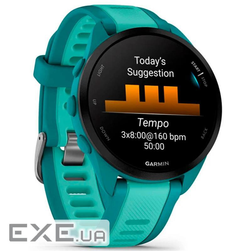 Смарт-часы Garmin Forerunner 165 Music Turquoise/Aqua (010-02863-32), 1.2" (390x390) AMOLED / Blueto