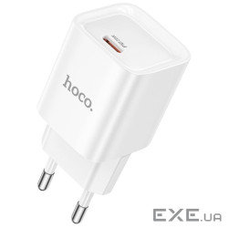 Мережевий зарядний пристрій HOCO C146A Charm single port PD20W charger (EU) White (6942007630245)