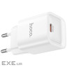 Мережевий зарядний пристрій HOCO C146A Charm single port PD20W charger (EU) White (6942007630245)