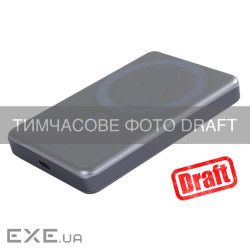 Акумулятор портативний літій-іонний Power Bank 2E Slim Wireless QI 10000мА год, 20В (2E-PB1011-GREY)
