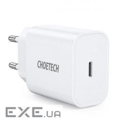 Мережевий зарядний пристрій Choetech (1USBх 3A) Type-C PD20W Charger White (Q5004-V5)