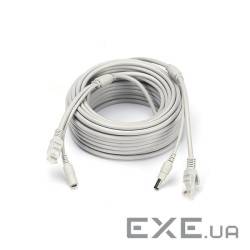Патчкорд комбінований по кручений парі RJ-45 + DC 30m, сірий, Q (RJ-45+DC 30m) , Q (RJ-45+DC 30m)
