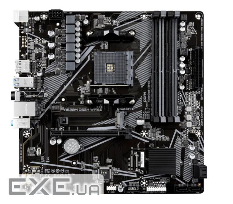 Материнська плата sAM4 AMD A520 DP/HDMI 4xDDR4 1xM .2 GbE Lan mATX GIGABYTE A520M DS3H WIFI6E