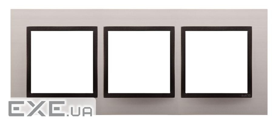 Рамка Premium NATURE 3x, металлическая сатиновый мрак (DRN3/80)