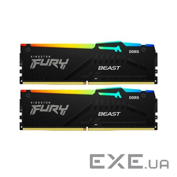 Модуль пам'яті KINGSTON FURY Beast RGB DDR5 5200MHz 64GB Kit 2x32GB (KF552C40BBAK2-64)