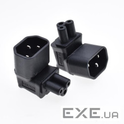 Перехідник живлення Lucom IEC(C14)-(C5)Mikimaus M/M (адаптер),90е вниз кутовий (62.09.8204-1)