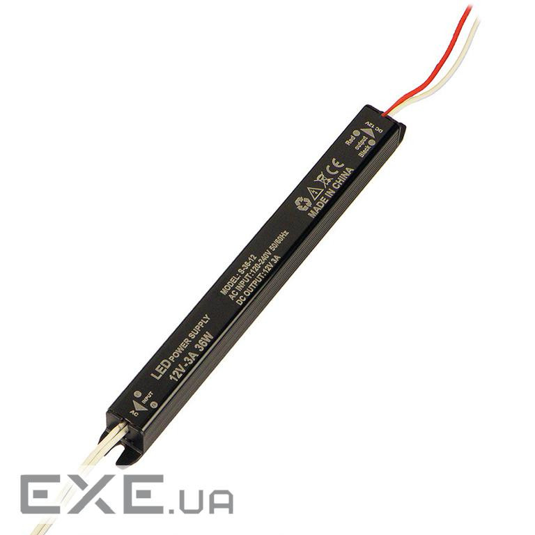 Імпульсний блок живлення герметичний PSW12-36 12В 3А (36Вт) IP20 (192*18*18) (S-36-12) ) IP20 (192*18*18) (S-36-12)