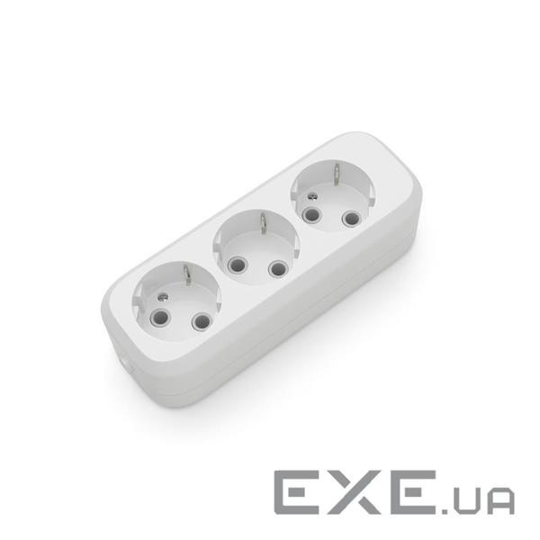 Розетковий блок із заземленням ELECTRUM C-SM-1778 White, 3 розетки