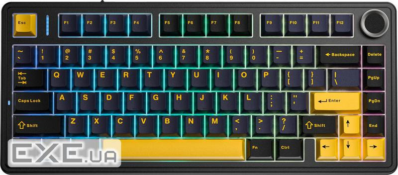 Клавіатура Aula F75 Gasket Greywood V3 switch Hot-Swap PBT Wireless/Bluetooth/USB Bl (6948391208626)