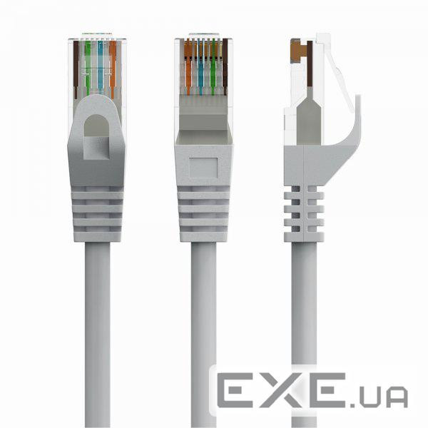 Патч корд Cablexpert PP6U-CU-1M, UTP, категорія. 6, литий, 50u" штекер із фіксатором, 1 м, сірий