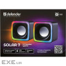 Акустична система 2.0 Defender Solar 7, 6Вт, RGB підсвітка, USB, чорна (65117)