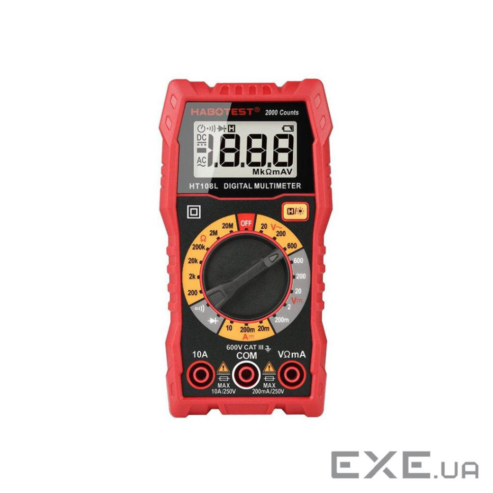 Цифровий мультиметр Habotest DC1000V/10A, AC750V/10A (HT118D)