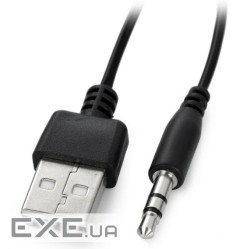 Перехідник USB2.0(M)=> Jack 3.5(M) Stereo, 0,5м, Black, OEM (YT-AM / 3.5) , Black, OEM (YT-AM / 3.5)