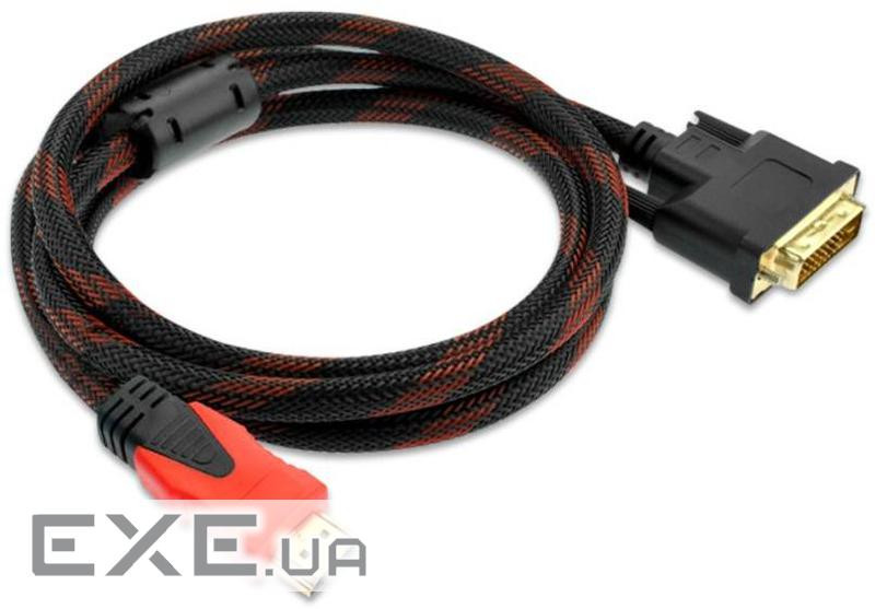 Кабель HDMI M-DVI 24M, 1.5 м, обплетення (S0543)
