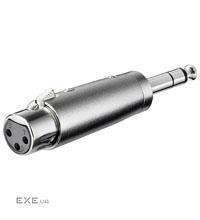 Перехідник Goobay аудіо XLR 3p-Jack 6.3mm F/M, адаптер Stereo Metal корпус (75.02.7514-1)