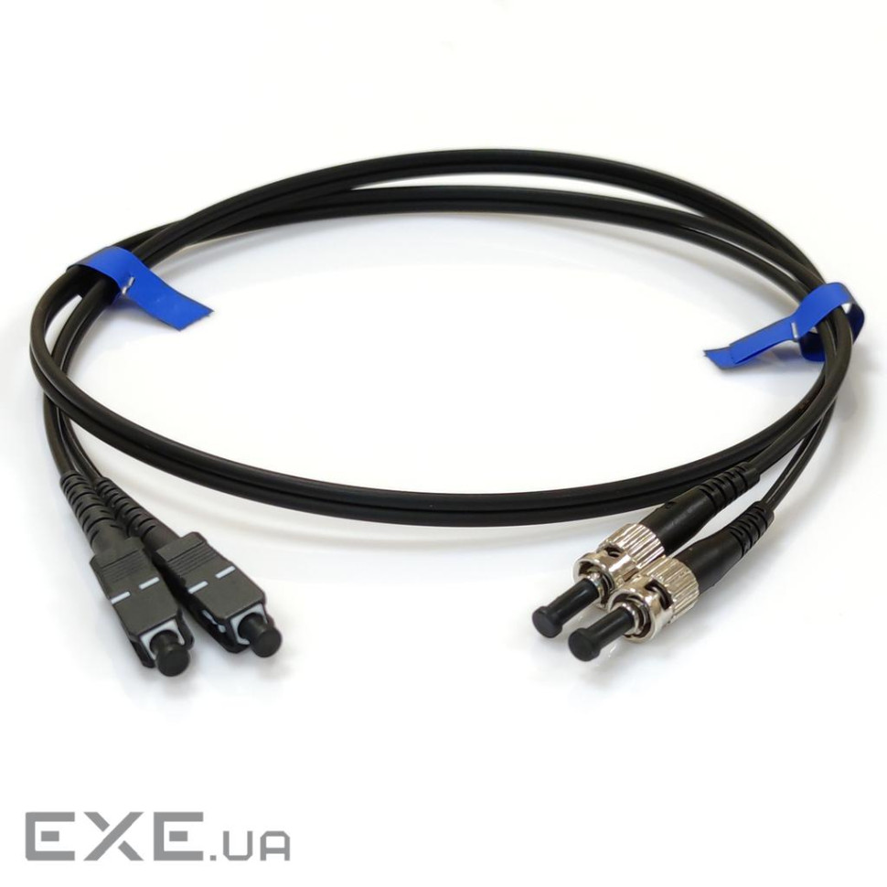 Патчкорд ST/UPC-SC/UPC MM (G50-OM3) 0.5м Duplex чорний (UPC-0.5STSC(MM)D(ON)BK)