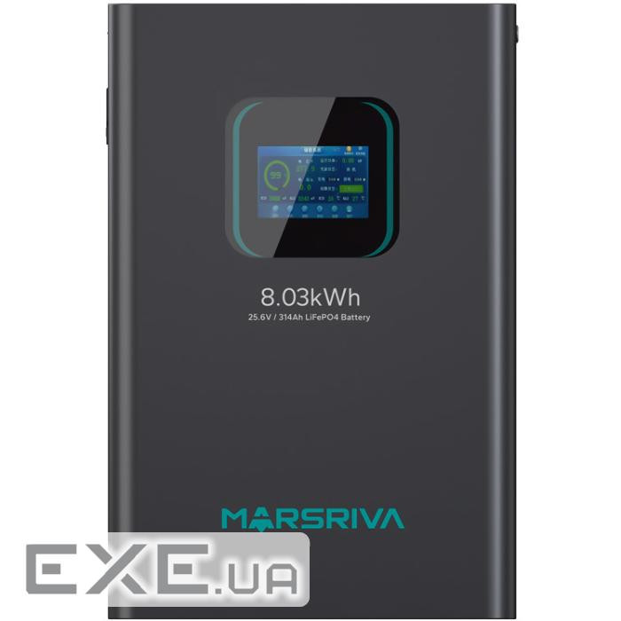 Акумуляторна батарея Marsriva LiFePO4, 25.6V/314Ah, 8.03kWh, Підлогове або настін (MR-LBP24-314-WMT)