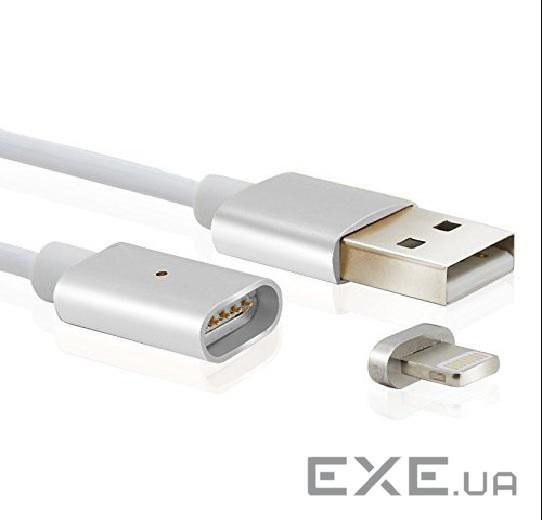 Кабель Voltronic USB-Lighting, магнітний, 1м , Silver (YT-MCFB-L/S)
