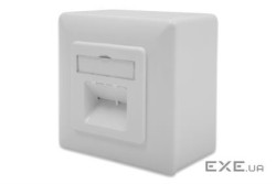 Настінна розетка DIGITUS cat. 6a STP 2xRJ45 8P8C, для зовнішньої проводки (DN-9007-S-1) (DN-9007-S-1)
