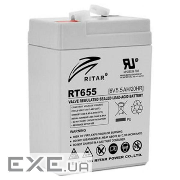 Акумуляторна батарея RITAR RT655 (6В, 5Ач)
