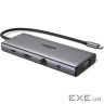 Хаб USB 3.2 Type-C->1xUSB-A3.2/1xUSB-A3.1/2xUSB-C3.2/ RJ45/HDMI/VGA/RJ45/SD/TF+3.5mm PD CM63 (45520)