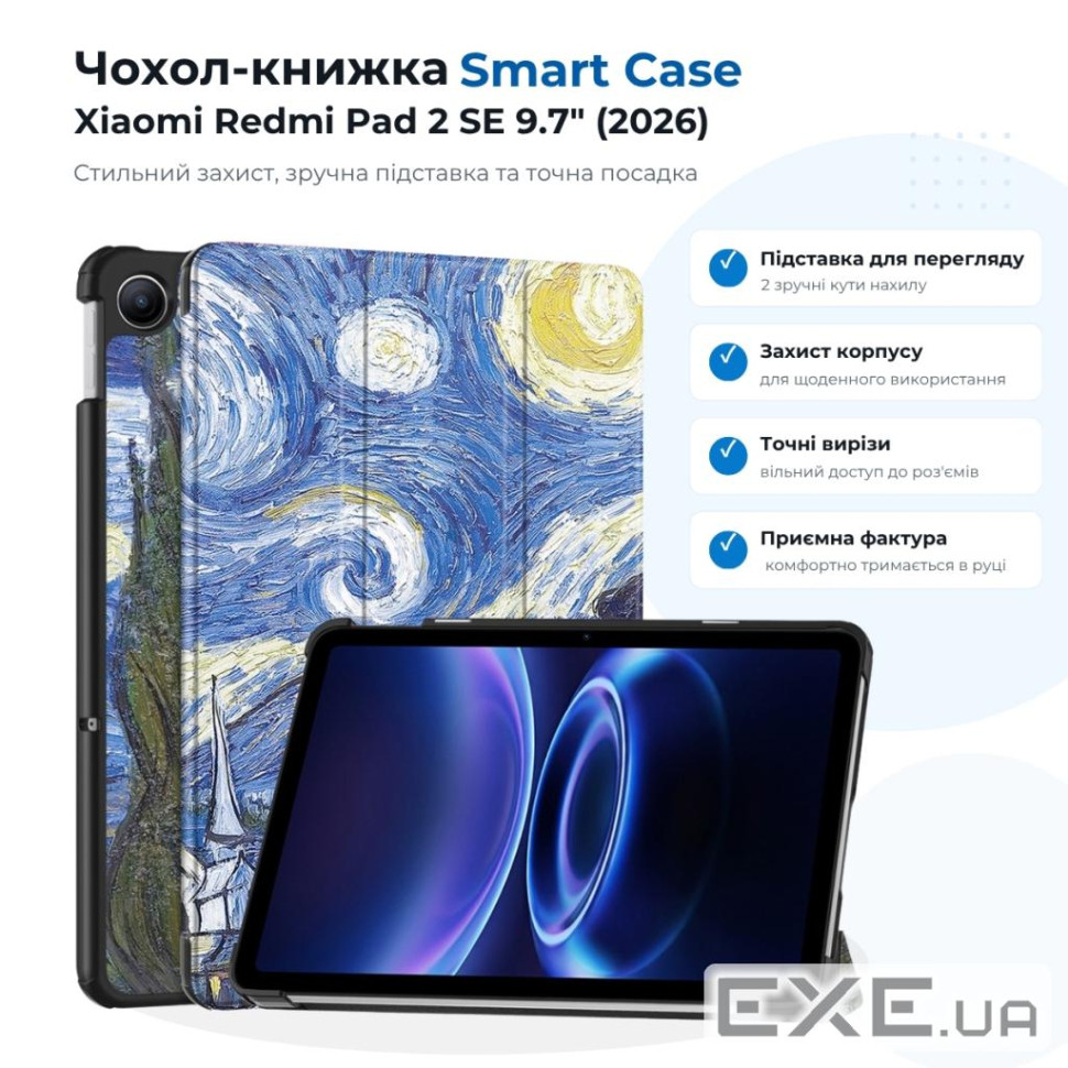 Чохол до планшета BeCover Smart Case Xiaomi Redmi Pad 2 SE 9.7" (2026) Night (715836)