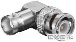 Перехідник мережевий BNC/50ohm M/F,90ёкутовий адаптер Gold (75.01.1345-100) Gold (75.01.1345-100)