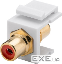 Перехідник відео Goobay RCA F/F Keystone, Red Gold-Plated, HQ, білий (75.07.9669-25)