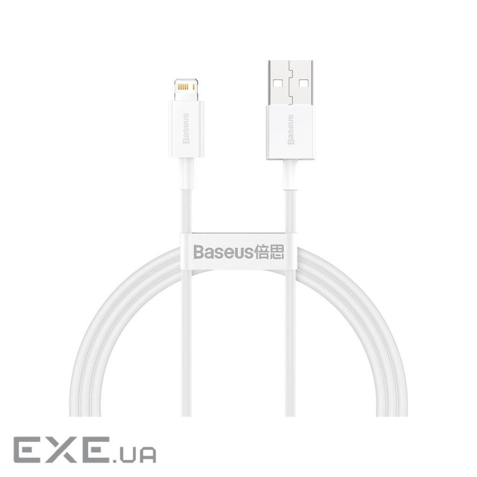 Дата кабель USB 2.0 AM to Lightning 1.0m 2.4A white Baseus (CALYS-A02)