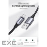 Дата кабель USB 2.0 AM to Lightning 2.0m US199 2.4A Black Ugreen (60158)