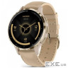 Смарт-годинник Garmin Venu 3S, Fr. Gray + Soft Gold, Leather, GPS (010-02785-55)