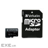 Карта пам'яті VERBATIM microSD Pro 128GB UHS-I U3 V30 A2 Class 10 + SD-adapter (47044)